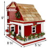 Yuletide Cottage Bird House, Red - BirdHousesAndBaths.com