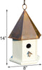 Copper Songbird House, Browned Copper Roof - BirdHousesAndBaths.com