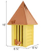 Flutterbye Butterfly House and Pole, Solid Copper Roof, Yellow - BirdHousesAndBaths.com