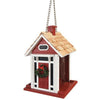Christmas Cottage Holiday Bird Feeder, Red - BirdHousesAndBaths.com