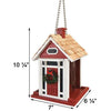 Christmas Cottage Holiday Bird Feeder, Red - BirdHousesAndBaths.com