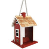 Christmas Cottage Holiday Bird Feeder, Red - BirdHousesAndBaths.com
