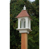 Camellia Bird Feeder with Hammered Copper Colored Metal Roof - BirdHousesAndBaths.com