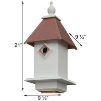 Classic Bluebird House with Hammered Copper Colored Metal Roof - BirdHousesAndBaths.com