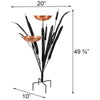 Copper Double Cattail Bird Bath - BirdHousesAndBaths.com