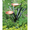 Copper Double Cattail Bird Bath - BirdHousesAndBaths.com