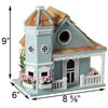 Flower Pot Cottage Bird House, Blue - BirdHousesAndBaths.com