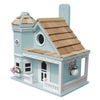 Flower Pot Cottage Bird House, Blue - BirdHousesAndBaths.com