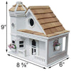 Flower Pot Cottage Bird House, White - BirdHousesAndBaths.com