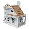 Flower Pot Cottage Bird House, White - BirdHousesAndBaths.com
