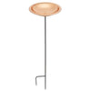 Hammered Copper Colored Metal Bird Bath and Stake - BirdHousesAndBaths.com