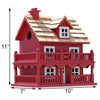 Novelty Cottage Bird House, Red - BirdHousesAndBaths.com