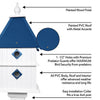 Plantation Bird House with Cobalt Blue Roof - BirdHousesAndBaths.com