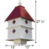 Plantation Bird House with Merlot Red Roof - BirdHousesAndBaths.com