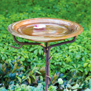 Solid Copper Bird Bath with Stake - BirdHousesAndBaths.com