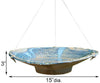 Anthony Stoneware Ceramic Bird Bath, Large, French Blue