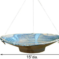 Anthony Stoneware Ceramic Bird Bath, Large, French Blue