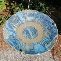 Anthony Stoneware Ceramic Bird Bath, Large, French Blue