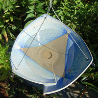Anthony Stoneware Ceramic Bird Bath, Small, French Blue