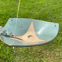 Anthony Stoneware Ceramic Bird Bath, Small, Teal