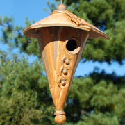 Anthony Stoneware Two-Piece Cone Bird House, Butternut