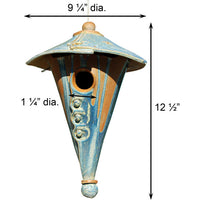 Anthony Stoneware Two-Piece Cone Bird House, French Blue