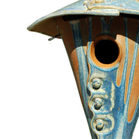 Anthony Stoneware Two-Piece Cone Bird House, French Blue