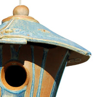 Anthony Stoneware Two-Piece Cone Bird House, French Blue