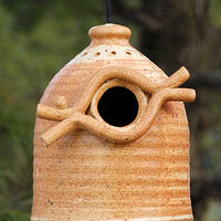Anthony Stoneware Bird House, Medium, Butternut
