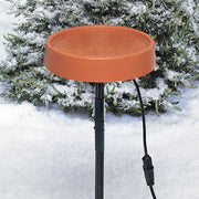 Allied Precision Heated Bird Bath w/Metal Stand, Terra Cotta - BirdHousesAndBaths.com