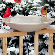 Allied Precision Deck Mounted Heated Bird Bath, Stone Color - BirdHousesAndBaths.com