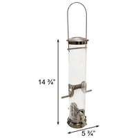 Seed Tube Wild Bird Feeder, Medium, Nickel - BirdHousesAndBaths.com