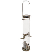 Seed Tube Wild Bird Feeder, Medium, Nickel - BirdHousesAndBaths.com