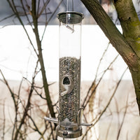 Seed Tube Wild Bird Feeder, Medium, Nickel - BirdHousesAndBaths.com