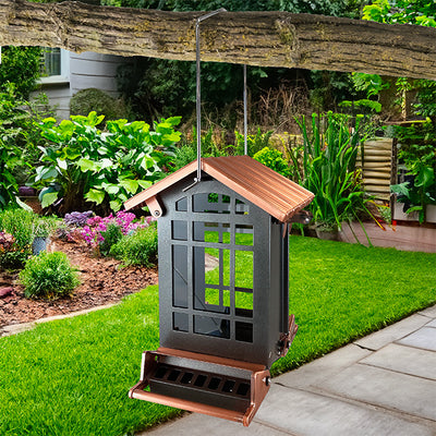 Audubon Copper Colored Top Chateau Squirrel Resistant Bird Feeder