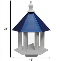 Azalea Bird Feeder with Cobalt Blue Roof