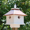 Carriage Bird House with Hammered Copper Colored Metal Roof
