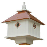 Carriage Bird House with Hammered Copper Colored Metal Roof