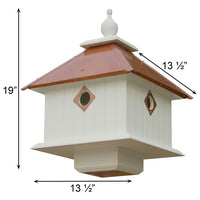Carriage Bird House with Hammered Copper Colored Metal Roof