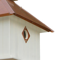 Carriage Bird House with Hammered Copper Colored Metal Roof