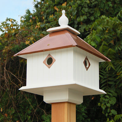 Carriage Bird House with Hammered Copper Colored Metal Roof