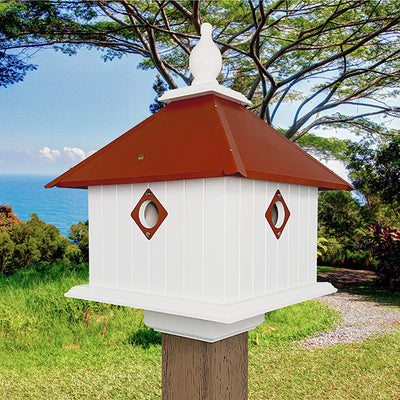 Carriage Bird House with Redwood Colored Roof