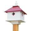 Carriage Bird House with Merlot Red Roof