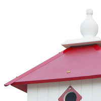 Carriage Bird House with Merlot Red Roof