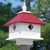 Carriage Bird House with Merlot Red Roof