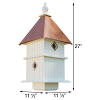 Holly Bird House with Hammered Copper Colored Metal Roof