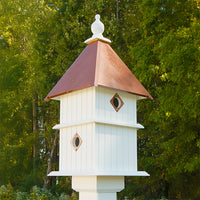Holly Bird House with Hammered Copper Colored Metal Roof