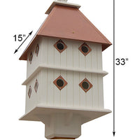 Manor Bird House with Hammered Copper Colored Roof - BirdHousesAndBaths.com