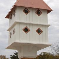 Manor Bird House with Hammered Copper Colored Roof - BirdHousesAndBaths.com