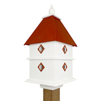 Plantation Bird House with Redwood Colored Roof